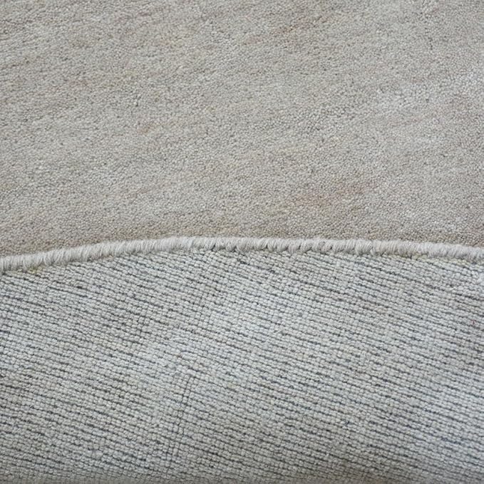 Hand Knotted Loom Wool ECO-Friendly Area Rugs - 10'x10', Round, Beige Color, Solid Plain Design, High Pile Thick Handmade Anti Skid Area Rugs for Living Room, Bed Room (L00111)