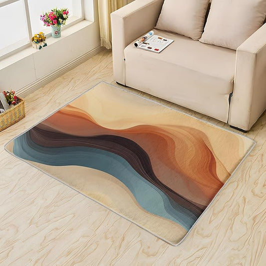 Boho Rug, 2x3 Rug, Vintage Rugs for Living Room Bedroom Dining, Earthy Tones Small Area Rug, Washable Rug Non Slip Soft Indoor Carpet, Kids and Pets Friendly, Boho Home & Room Decor