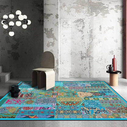 Vintage Boho Area Rugs Multicolor Ethnic Style Geometric Splicing Carpets Bedroom Living Room Kitchen Floor Mats Indoor Outdoor Non-Shedding Runner Rug Home Décor Carpet 1.3' X 2'