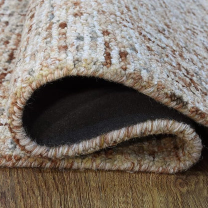 Rugsotic Carpets Hand Tufted Wool ECO-Friendly Area Rugs - 4'x6', Rectangle Shape, Camel, Floral Modern Design, High Pile Thick Handmade Anti Skid Area Rugs for Living Room, Bed Room (K00219)