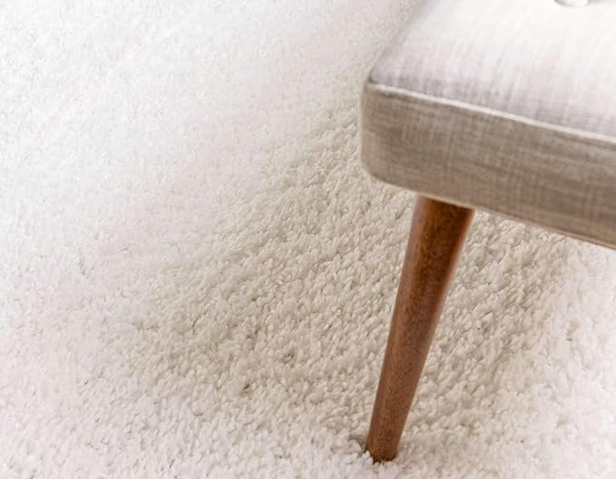 Unique Loom Davos Shag Collection Area Rug - Solid (3' 3" x 5' 3" Rectangle, White/ Ivory)
