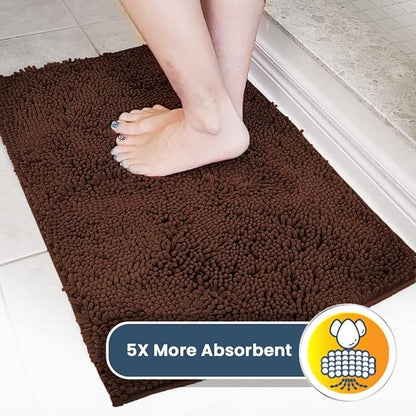 Muddy Mat® Original Dog Door Mat for Muddy Paws, Super Absorbent Microfiber, Non-Slip Washable Pet Rug, Quick Dry Chenille Entryway Carpet, Machine Washable Indoor Outdoor mat, Brown 36"x120"