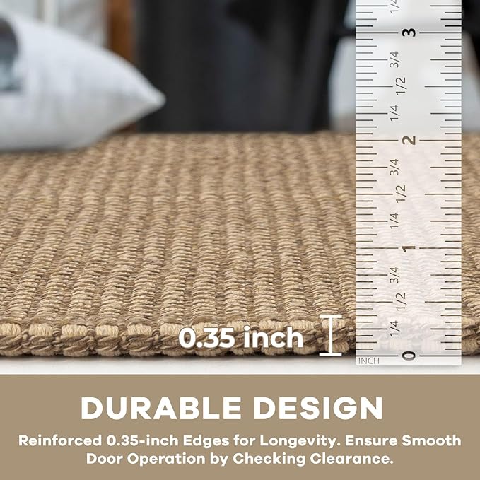 KOZYFLY Washable Area Rug 6x9 ft Rubber Backed Non Slip Rugs for Living Room Braided Cotton Bedroom Rug Woven Office Rugs Indoor Floor Carpets for Dining Bedroom Living Room, Tan/Orange/Brown