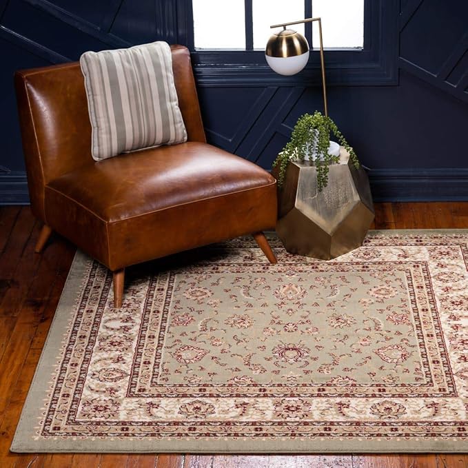 Unique Loom Voyage Collection Traditional Oriental Classic Intricate Design Area Rug (10' 0 x 10' 0 Square, Green/Ivory)