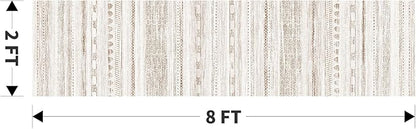 2x8 Runner Rug Machine Washable Non Slip Area Rug Distressed Neutral Moroccan Boho Rug Ultra Soft Floor Runners for Hallways for Entryway Laundry Room Kitchen, Brown