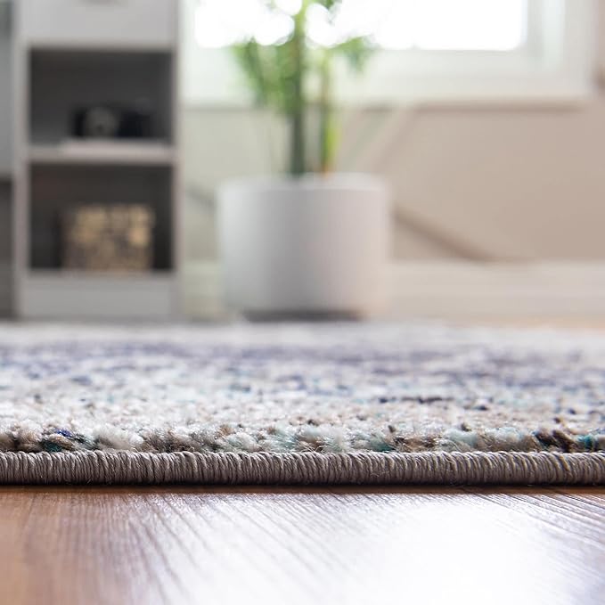 Unique Loom Trellis Frieze Collection Area Rug - Geometric (2' x 3', Blue Multi/ Ivory)
