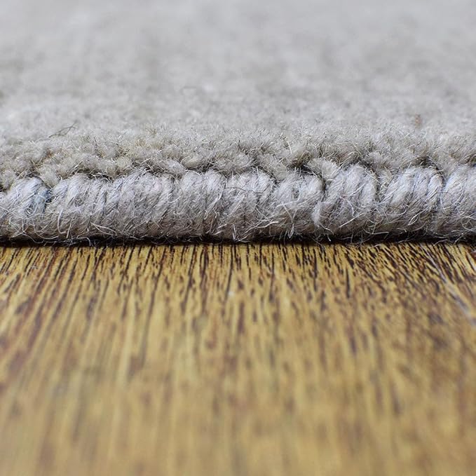 Hand Knotted Loom Wool ECO-Friendly Area Rugs - 10'x10', Octagon, Blue Color, Solid Plain Design, High Pile Thick Handmade Anti Skid Area Rugs for Living Room, Bed Room (L00111)