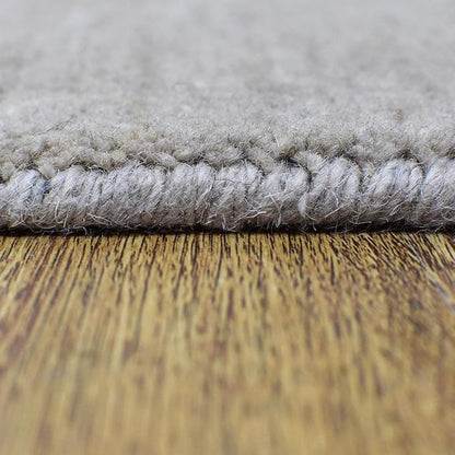 Hand Knotted Loom Wool ECO-Friendly Area Rugs - 10'x10', Octagon, Blue Color, Solid Plain Design, High Pile Thick Handmade Anti Skid Area Rugs for Living Room, Bed Room (L00111)