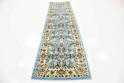 Unique Loom Sialk Hill Collection Area Rug - Washington (2' 7" x 10' Runner Light Blue/Navy Blue)