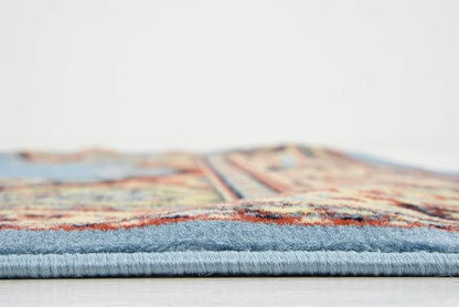 Unique Loom Reza Collection Traditional Persian Style Area Rug, Rectangular 5' 1" x 8' 0", Light Blue/Ivory