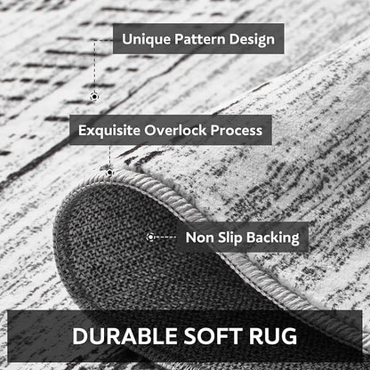 9x12 Area Rugs for Living Room Machine Washable Rug Distressed Indoor Carpet Neutral Moroccan Boho Rug Ultra Soft Area Rug for Bedroom Dining Room Playroom Office, Black