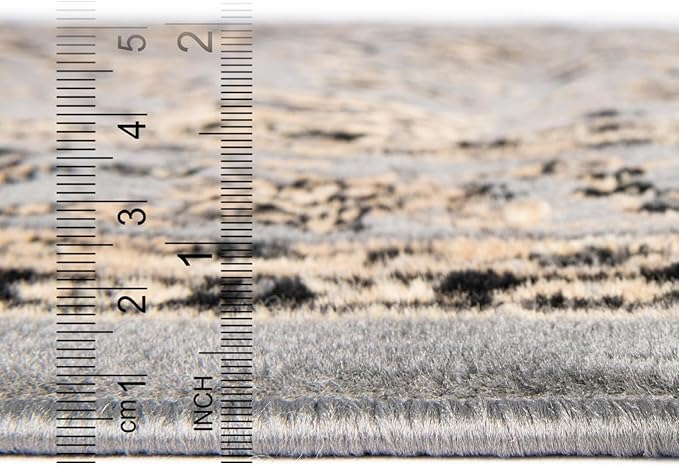 Unique Loom Sialk Hill Collection Area Rug - Washington (7' 1" x 10' Rectangle Gray/Black)