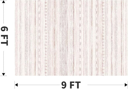 6x9 Pink Area Rugs for Living Room Machine Washable Rug Distressed Girls Nursery Rug Indoor Carpet Neutral Moroccan Boho Ultra Soft Area Rug for Bedroom Dining Room Playroom Office