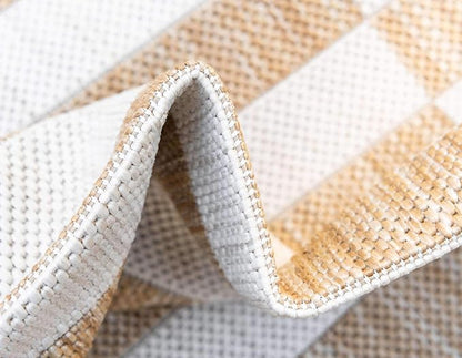 Unique Loom Outdoor Striped Collection Area Rug - Striped (7' 1" x 10' Rectangle, Taupe/Ivory)