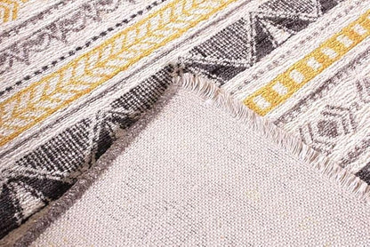 Alfa Rich 3x5 Yellow Gray White Washable Area Rugs for Living Room Bedroom Kitchen Cotton Runner Rug