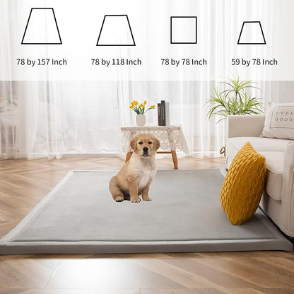MAXYOYO Black Coral Velvet Area Rug, Thick Japanese Tatami Mat Living Room Carpet with Non-Slip Backing, Large Solid Color Mat for Bedroom Dormitory Yoga, 49 by 49 inch