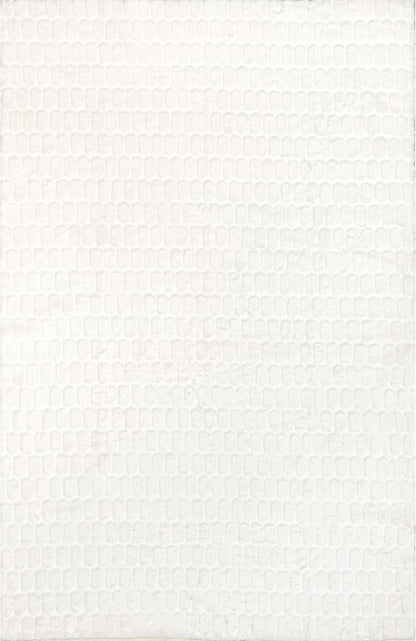 Nuloom Nia White/Ivory, 6' x 9', Cozy Shag, Fluffy and Soft, High Traffic, Stain Resistant, Easy Clean, Durable Machine Washable Area Rug for Bedroom, Living Room, Dining, Den, Foyer, Entryway
