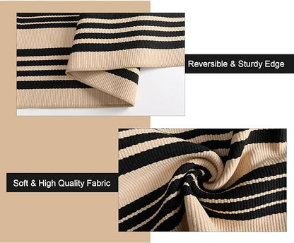 Black and Khaki Striped Rugs 2.3'x3.6', Washable Hand Woven Front Door Rug, Reversible Outdoor Welcome Mat Foldable Layered Door Mats for Entryway Porch Decor Home Entrance