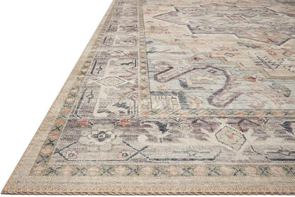 Loloi Hathaway Collection HTH-07 Multi/Ivory 2'-6" x 7'-6", .25" Thick Runner Rug, Soft, Durable, Printed, Modern, Low Pile, Non-Shedding, Easy Clean, Living Room Rug