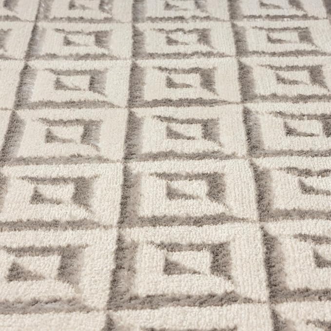 LUXE WEAVERS Geometric Greek Pattern Area Rug, Gray, 4'X5'
