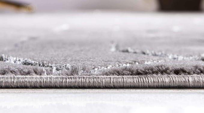 Marilyn Monroe Glam Collection Area Rug - Trellis (9' x 12' Rectangle, Gray Silver/ Silver)