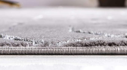 Marilyn Monroe Glam Collection Area Rug - Trellis (9' x 12' Rectangle, Gray Silver/ Silver)