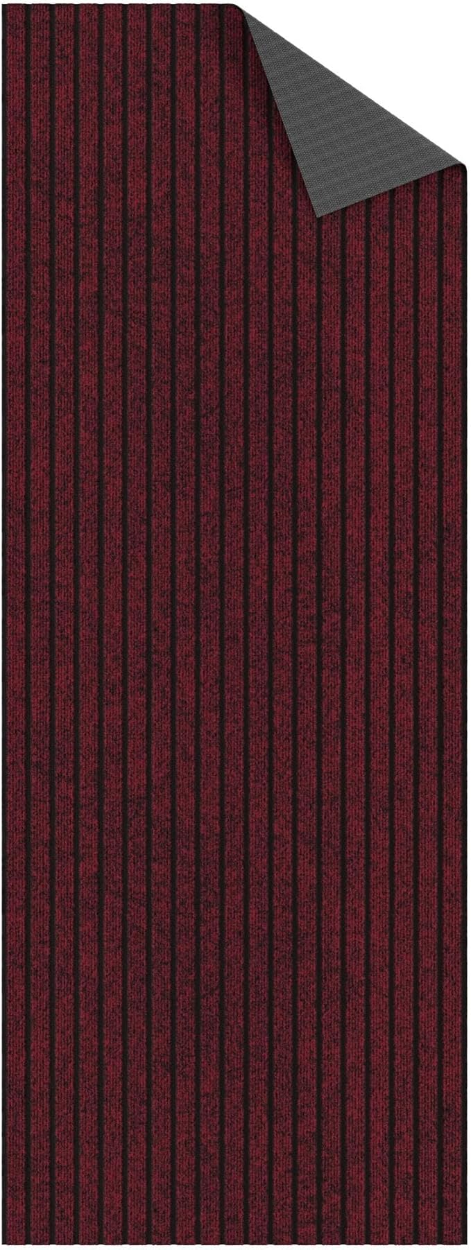 Ottomanson 2'7" x 11' Hallway Runner with Scraper Pile Extra Durable Non-Slip Rug Mat for Indoor & Outdoor Use - Ideal for Kitchen, Entryway, Patio & Garage - High-Traffic Carpet, Red