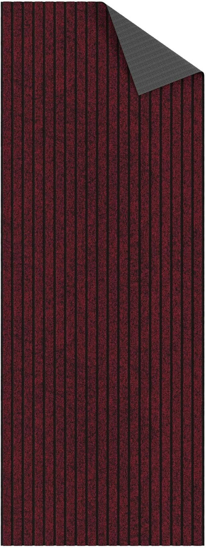 Ottomanson 2'7" x 6' Hallway Runner with Scraper Pile Extra Durable Non-Slip Rug Mat for Indoor & Outdoor Use - Ideal for Kitchen, Entryway, Patio & Garage - High-Traffic Carpet, Red
