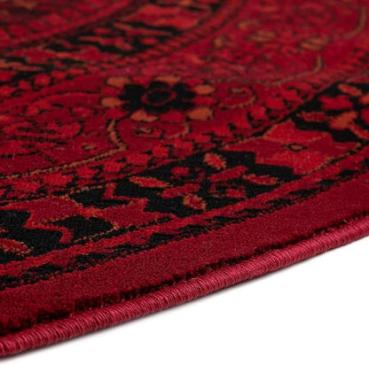 Unique Loom Tekke Collection Area Rug - Sheibani (5' Round, Red/ Black)