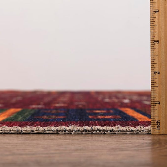 Keen Home Design 10x14 Rug - Machine Washable Area Rug with Non-Slip Backing, Ideal for Living Room, Dining Room, Bedroom - Vintage, Easy Clean, Durable, Low Pile Rug - (9'7" x 14')