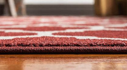 Rugs.com Lattice Collection Rug – 9' x 12' Dark Terracotta Medium Rug Perfect for Living Rooms, Large Dining Rooms, Open Floorplans