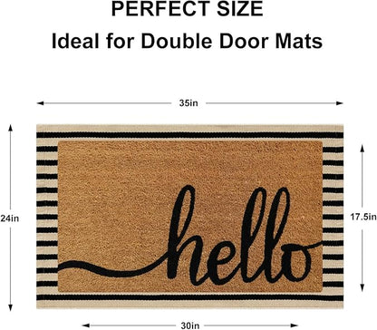 Black and Tan Outdoor Rug 24"x35", Washable Reversible Striped Front Door Mat,Cotton Hand-Woven Layered Door Mats Farmhouse Throw Rugs for Entryway Porch Decor Home Entrance
