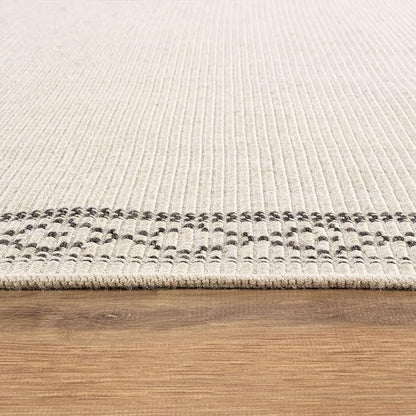 Easy Jute Rugs 9x12 Frame Bone Color Living Room Indoor Outdoor Area Rug for Patio and Kitchen Rug High Traffic Washable Easy to Clean Solid Boho Woven Design Carpet (9 x 12)