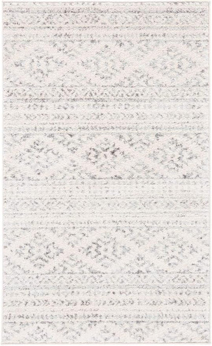 SAFAVIEH Tulum Collection Accent Rug - 2'7" x 4'5", Ivory & Grey, Moroccan Boho Tribal Design, Non-Shedding & Easy to Clean, Ideal for Front Door, Kitchen, Entryway, Accent Space (TUL272A)