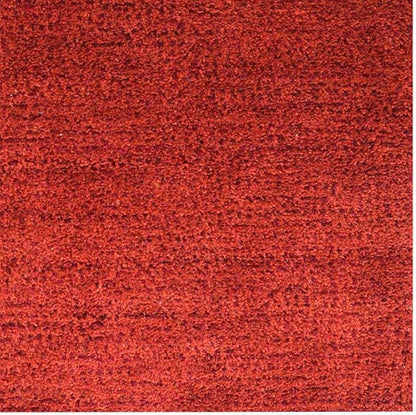 Hand Knotted Loom Wool ECO-Friendly Area Rugs - 6'x6', Round, Red Color, Solid Plain Design, High Pile Thick Handmade Anti Skid Area Rugs for Living Room, Bed Room (L00111)