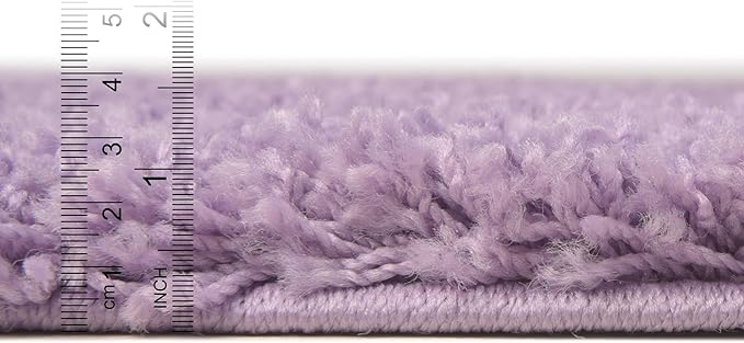 Unique Loom Solid Shag Collection Area Rug (2' 6" x 19' 8" Runner, Lilac)