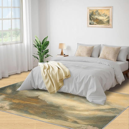 Misty Peaks Rugs for Bedroom - 3x4 Area Rug - Classic Fairy Palace Rugs for Living Room, Fairy Forest Rug, Washable Home Decor Carpet