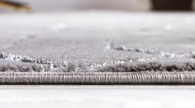 Unique Loom Glam Collection Area Rug - Trellis (10' x 13' Rectangle, Gray Silver/ Silver)