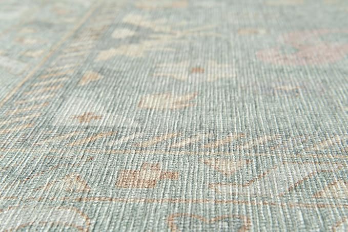 Revival Rugs Nimbus 5'x8' Zero-Shedding Area Rug for Living Room Bedroom - Oeko-TEX Certified, Low Pile, Spot Clean, Confetti, Mint Green