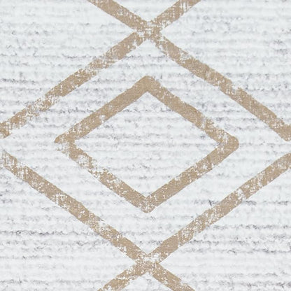 jinchan Moroccan Runner Rug 2x5 - Kitchen Machine Washable Runner Rug Modern Geometric Soft Low-Pile Lightweight Non-Slip Carpet for Entryway Hallway Laundry Room Bedroom Farmhouse (2x5ft, Taupe)