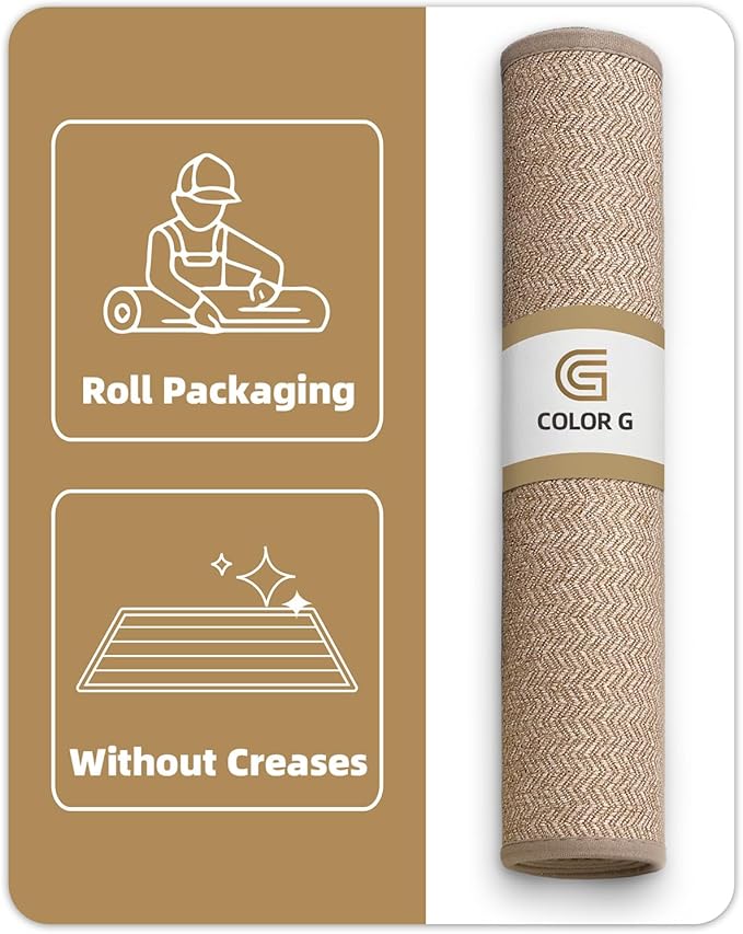 Color&Geometry Large Front Door Mat Indoor Entrance, 24"X48" Indoor Mats for Entryway Non Slip Rubber Backed, 2x4 Dirt Trapper Double Door Mat Washable, Dark Khaki (Rolled-up NO Creases)