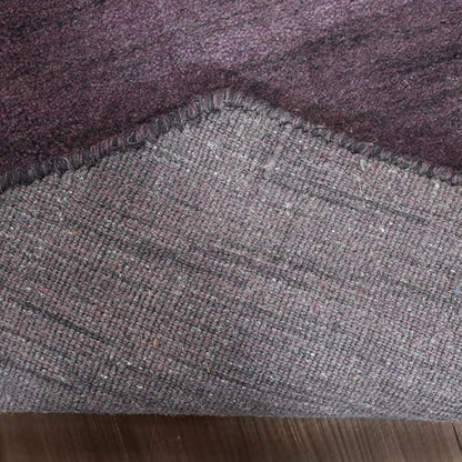 Hand Knotted Loom Wool ECO-Friendly Area Rugs - 8'x8', Octagon, Purple Color, Solid Plain Design, High Pile Thick Handmade Anti Skid Area Rugs for Living Room, Bed Room (L00111)