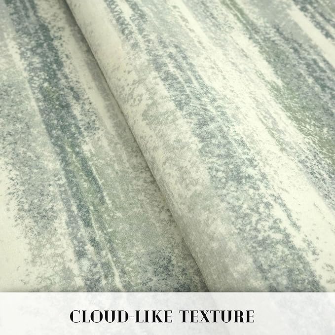 Modern Abstract Runner Rug 2x6, Sage Green Grey Washable Entryway Runner Non-Slip Soft Hallway Rug Runner Thin Print Faux Wool Carpet for Kitchen Bedroom Laundry Room Indoor