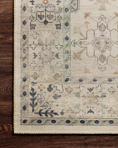 Loloi Hathaway Collection HTH-04 Beige/Multi 2'-0" x 5'-0", .25" Thick Accent Rug, Soft, Durable, Printed, Modern, Low Pile, Non-Shedding, Easy Clean, Living Room Rug