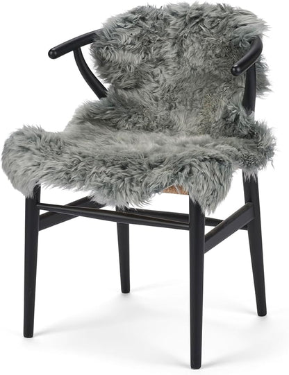 Sheepskin Long Hair 2x3 ft | Bedside Rugs for bedrooms, Sofa, Chair or The Dining Table | Each Sheepskin Rug is Unique and Created by Nature | Small Fluffy Rug in Color Light Grey