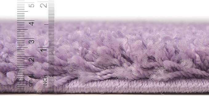 Unique Loom Solid Shag Collection Area Rug (7' 1" x 10' Rectangle, Lilac)