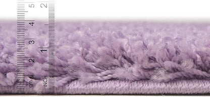 Unique Loom Solid Shag Collection Area Rug (8' x 11' Rectangle, Lilac)