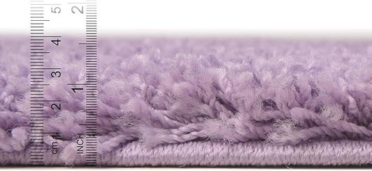 Unique Loom Solid Shag Collection Area Rug (2' x 6' 5" Runner, Lilac)