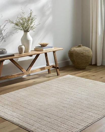 Livabliss x Our PNW Home Cascade Minimalist Striped Area Rug, 2'7" x 7'3", Light Brown