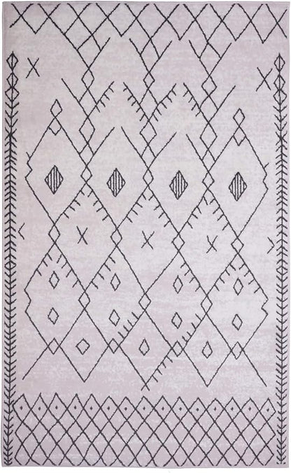 Furnish my Place Trellis Pattern Rug - 5 ft. x 8 ft, Peach, Bohemian Rug with Transitional Design